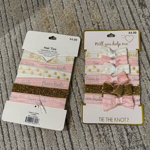 Pink and Gold Hair Ties Set
